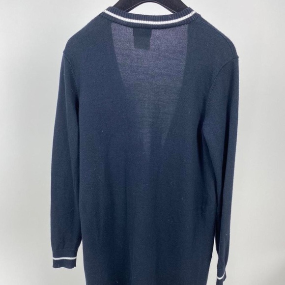 Chanel Uniform Long Preppy Cardigan in Navy Blue - Picture 4 of 7